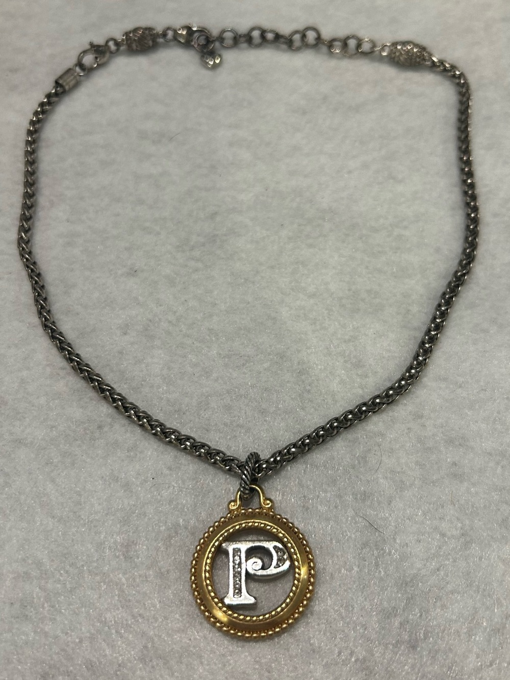 Brighton Monogram “P” Charm and Classic Short Necklace 18”